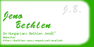 jeno bethlen business card